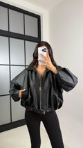 Blouson bomber similicuir