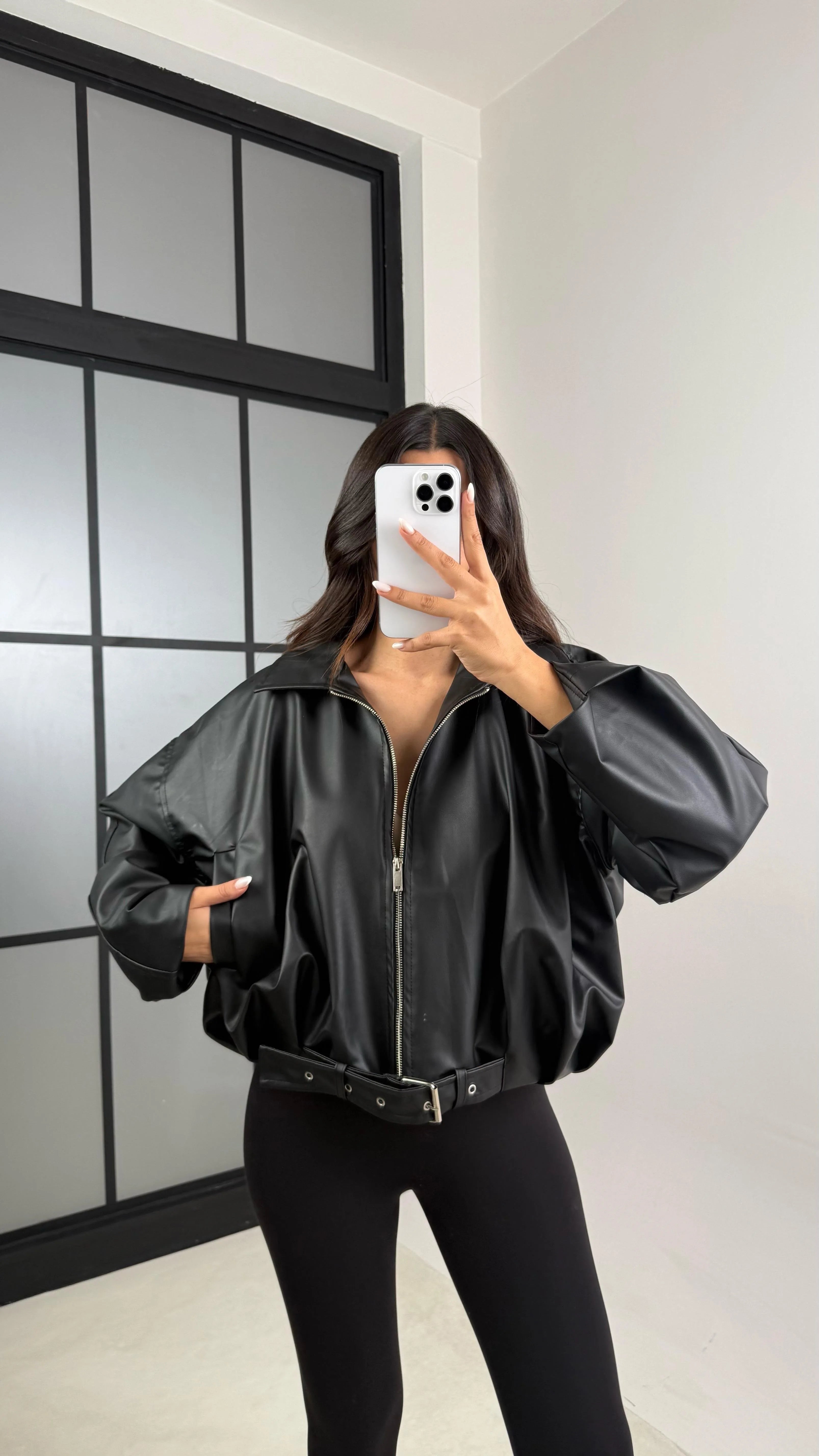 Blouson bomber similicuir